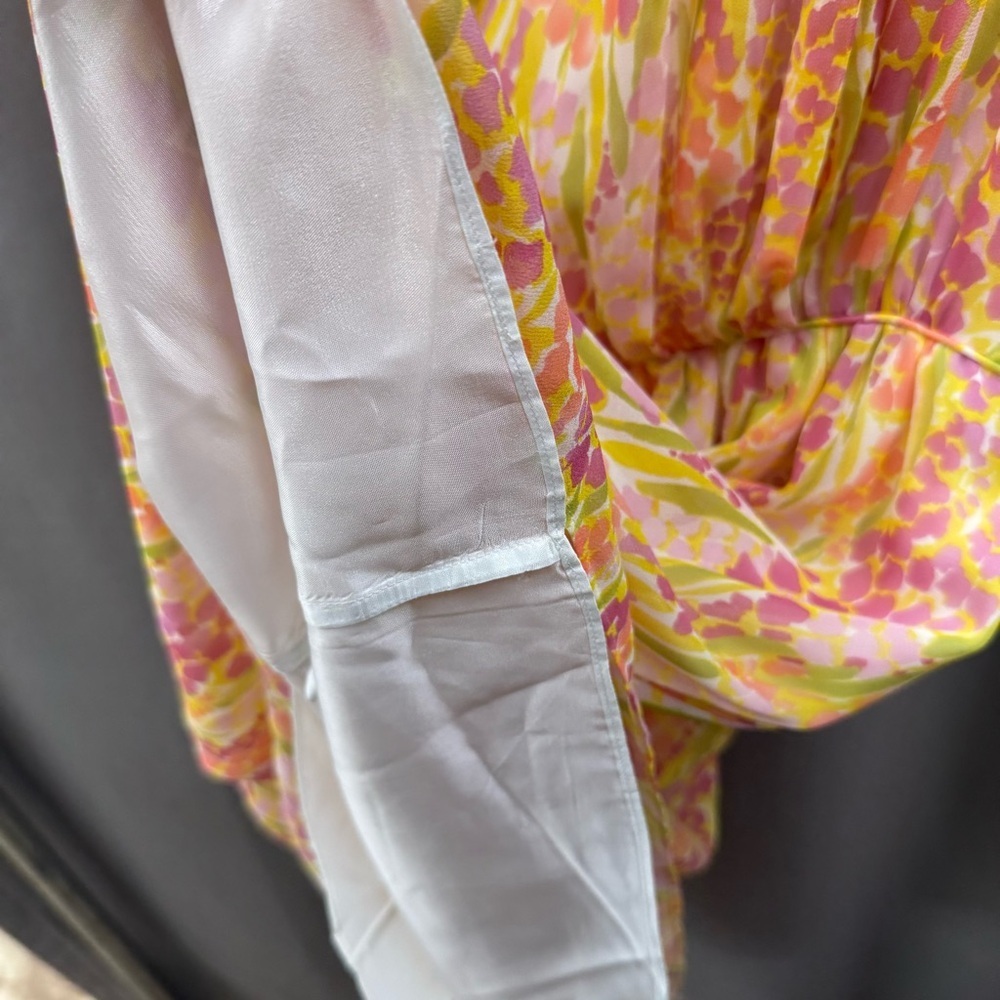 Shoshanna Size 10 Pink and Yellow Floral Dress - Picture 6 of 11